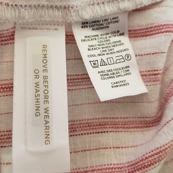 NEW Loft XL Shorts Women's White Pink Red Stripe Linen Cottage Preppy Retro Mod - Picture 5 of 5